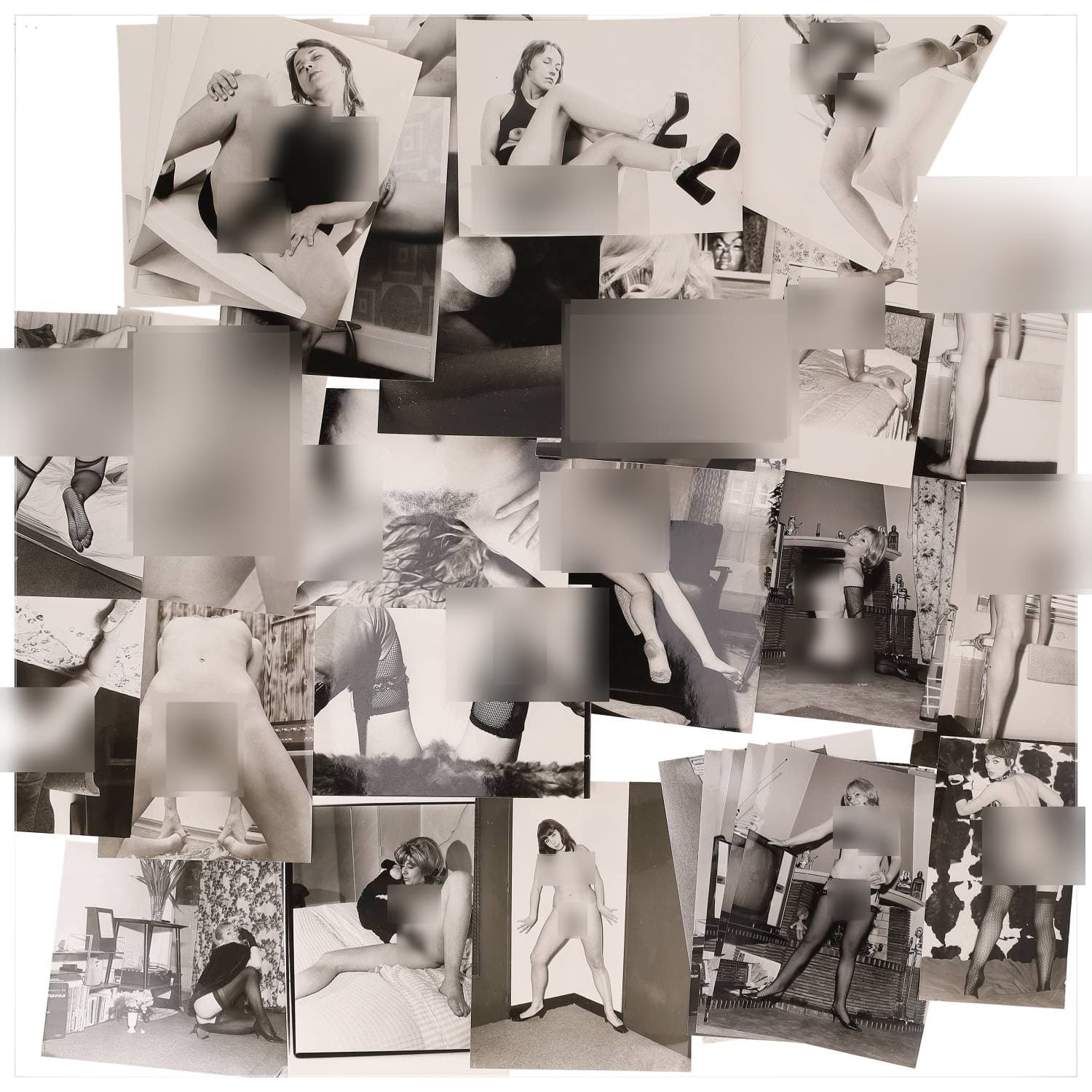 Erotica, étude de nu, photographies érotiques et divers. Circa 1950-60’s. Ensemble d’une trentaine de tirages argentiques. Exemples de sujets : femmes nues, dénudées, sexe féminin, fessier, poitrine, ‘Scandinaves’, etc. Sur certains versos, annotations. Divers états (dont gondolements, plis et traces) et formats entiers moyens environ 24 x 18 cm.