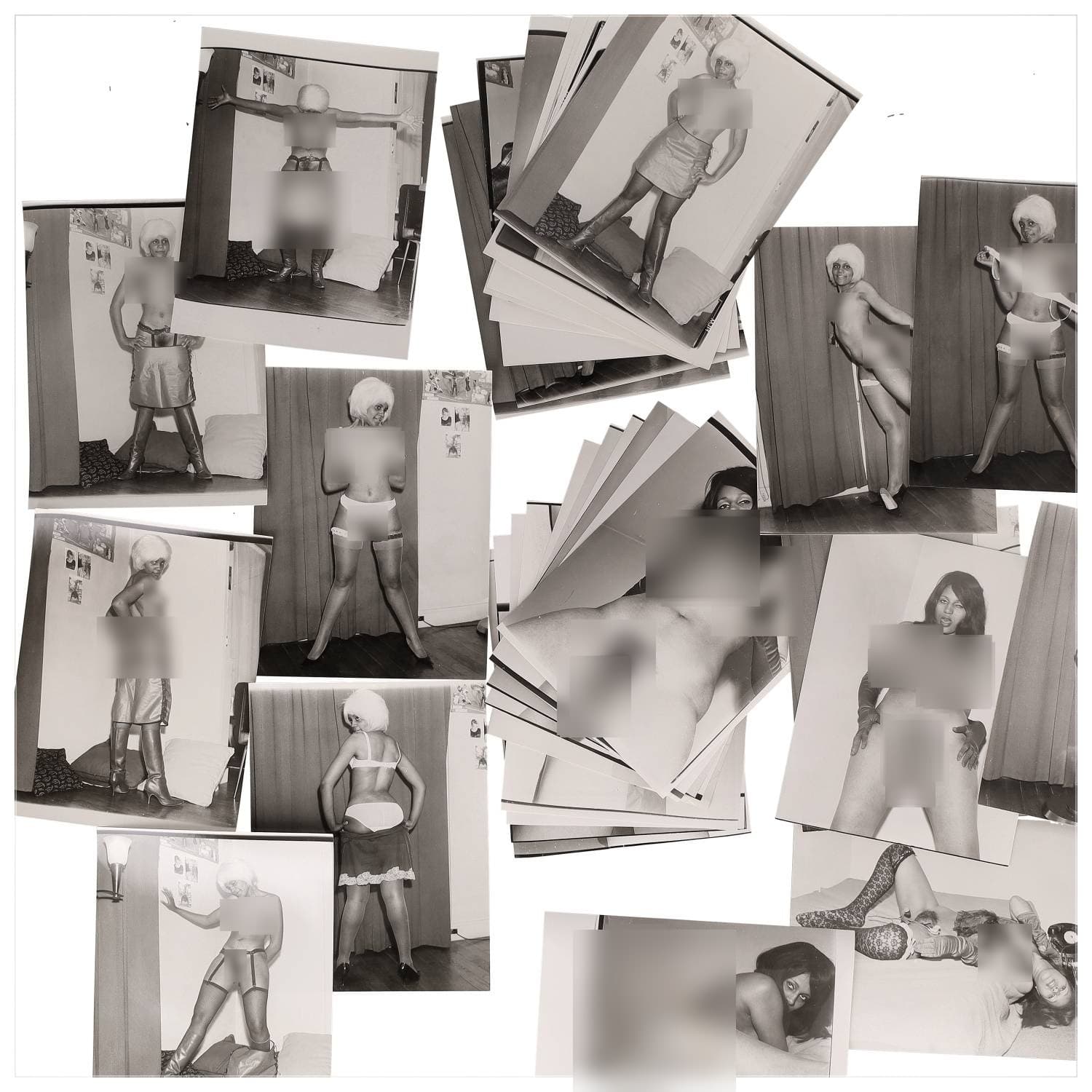 Erotica, étude de nu, photographies érotiques et divers. Circa 1950-70’s. Ensemble d’une trentaine de tirages argentiques. Exemples de sujets : femmes nues, dénudées, sexe féminin, fessier, poitrine, ‘Scandinaves’, etc. Sur certains versos, annotations. Divers états (dont gondolements, plis et traces) et formats entiers moyens environ 24 x 18 cm.