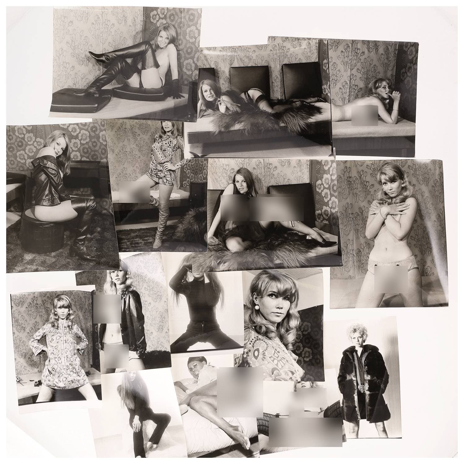 Mario A. COSTA, Erotica, étude de nu, photographies érotiques, pornographiques et divers. Circa 1950-70’s. Ensemble d’une quinzaine de tirages argentiques. Sur versos, cachets divers de Mario A. COSTA (tels que ‘Distribution’ ou encore ‘Copyrights’). Exemples de sujets : femmes nues, dénudées, sexe féminin, fessier, poitrine, macrophotographies, etc. Sur certains versos, annotations. Divers états (dont gondolements ou encore traces) et formats entiers moyens environ de 19,5 x 15 cm à 30 x 24 cm.