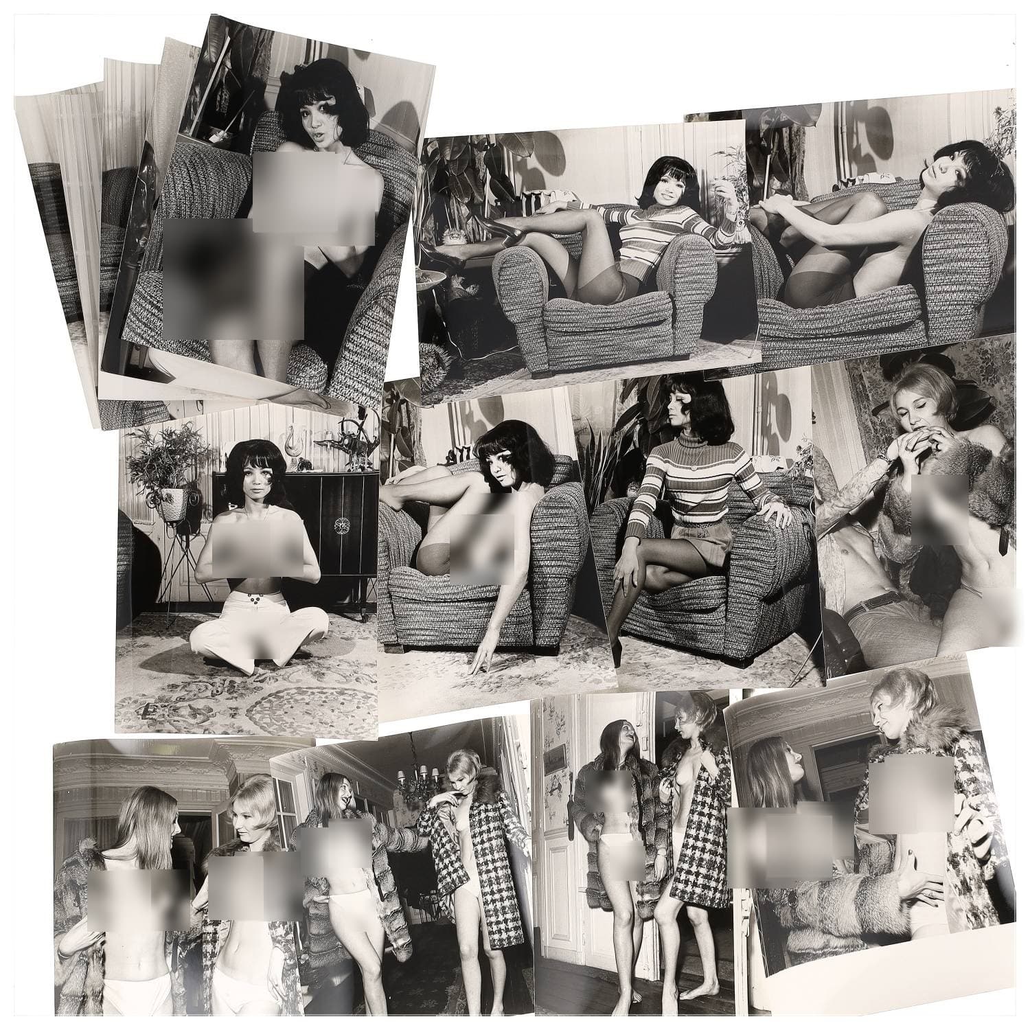 Mario A. COSTA, Erotica, étude de nu, photographies érotiques et divers. Circa 1950-70’s. Ensemble d’une quinzaine de tirages argentiques. Sur versos, cachets divers de Mario A. COSTA. Exemples de sujets : femmes nues, dénudées, sexe féminin, fessier, poitrine, macrophotographies, etc. Sur certains versos, annotations. Divers états (dont gondolements ou encore traces) et formats entiers moyens environ 30 x 24 cm.
