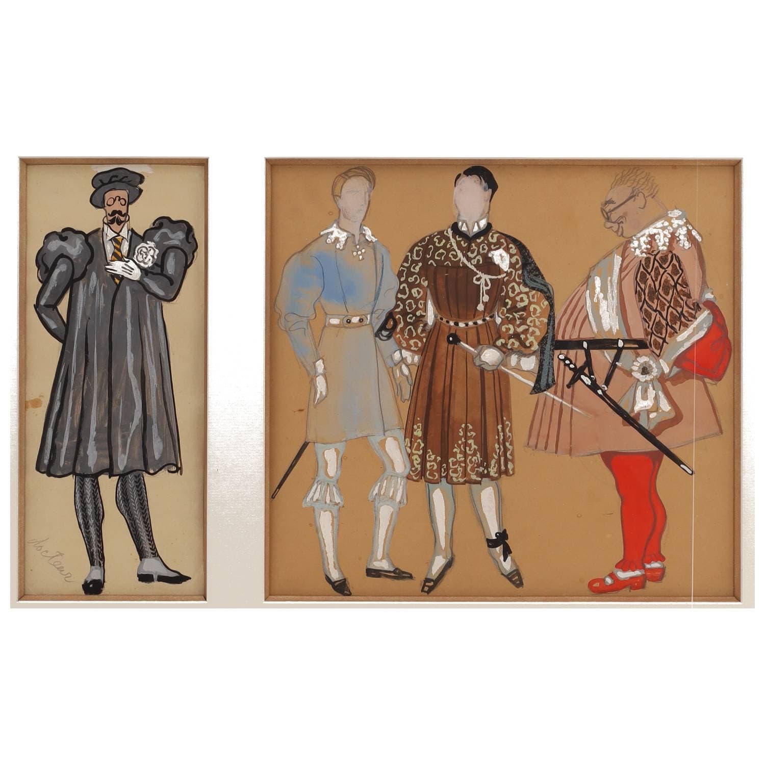 Lot de deux projets de costumes
