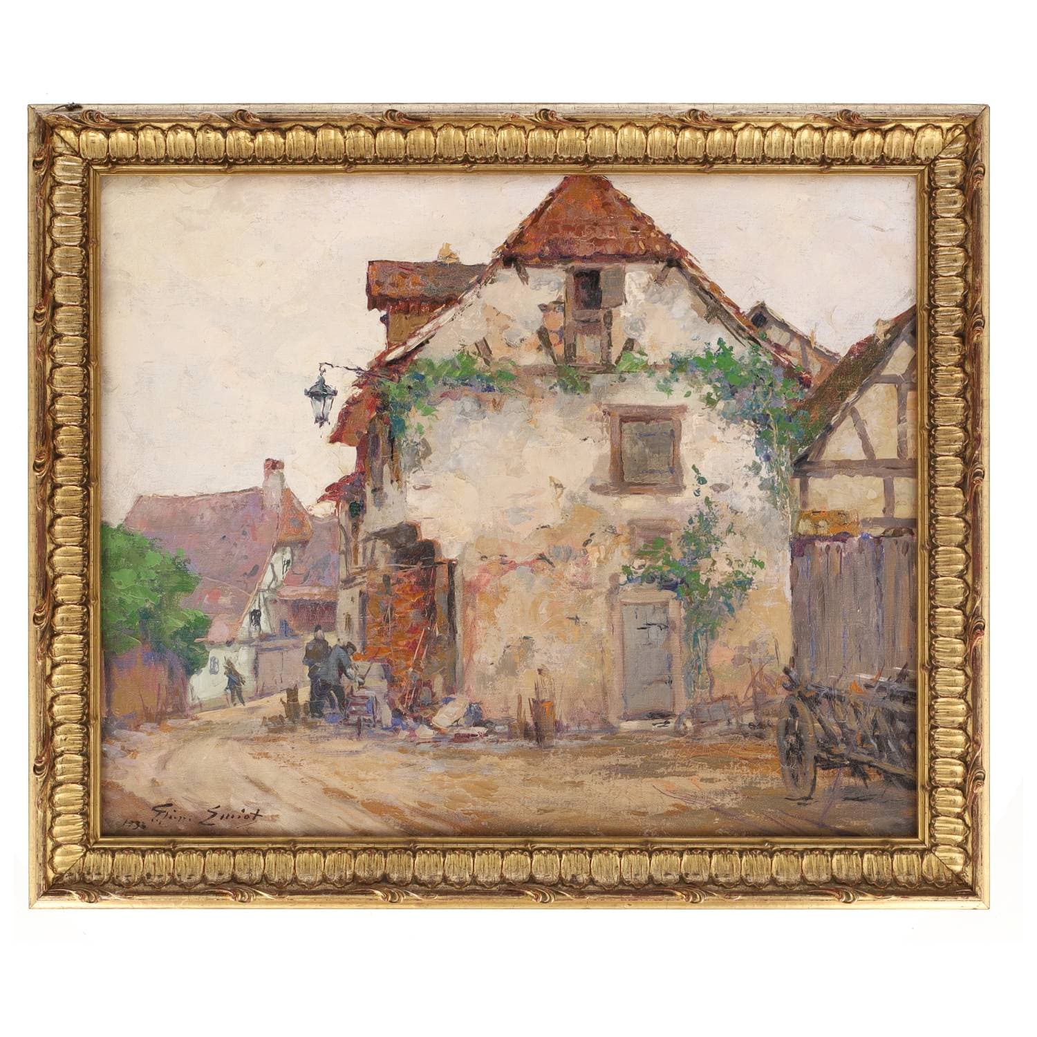 Rue de village avec maisons à colombages