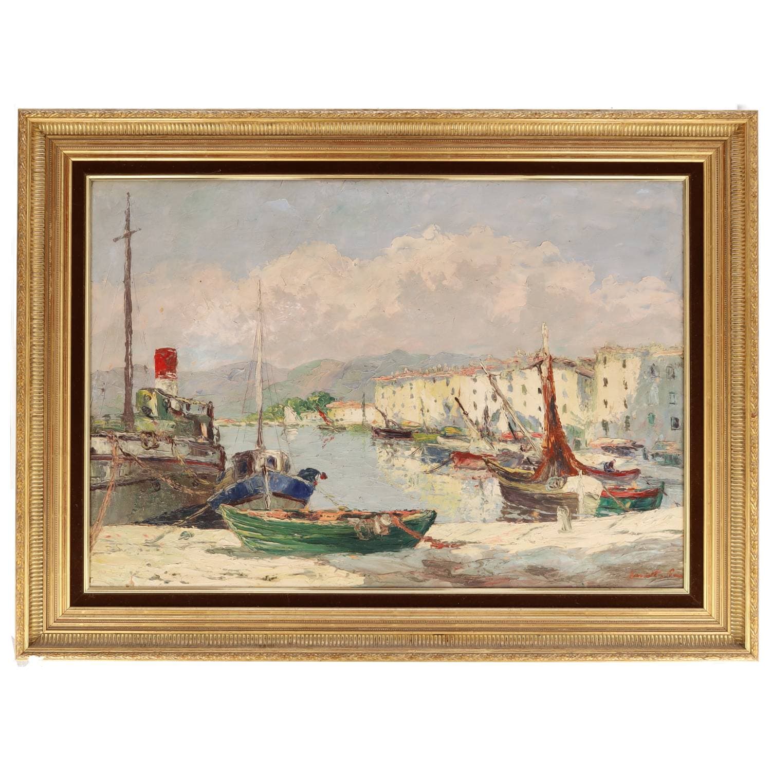 Vue de port barque verte