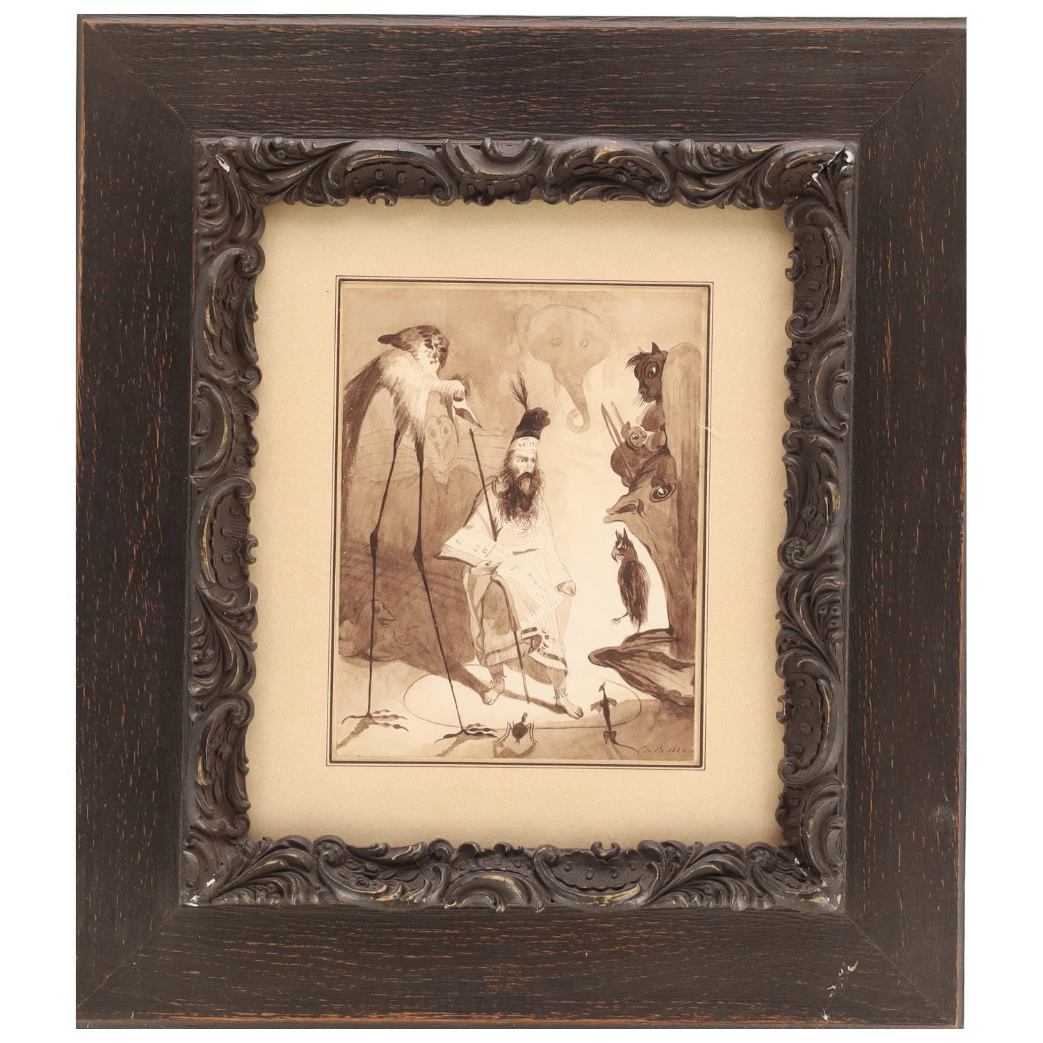 Scène de sorcellerie, Monogrammé E de B et daté 1824