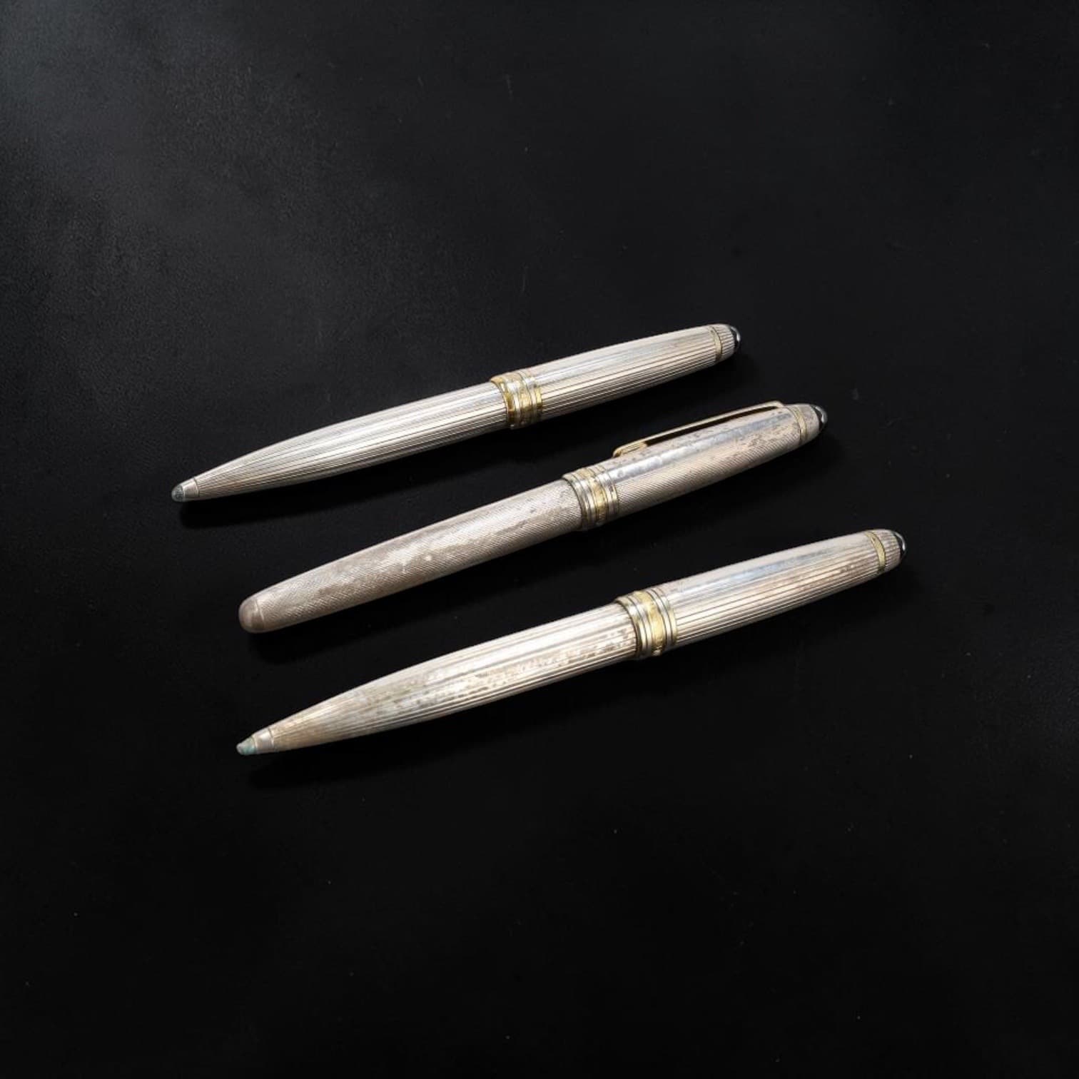 Ensemble de stylos en argent 925e, modèle Meisterstück LeGrand 146 "Solitaire"